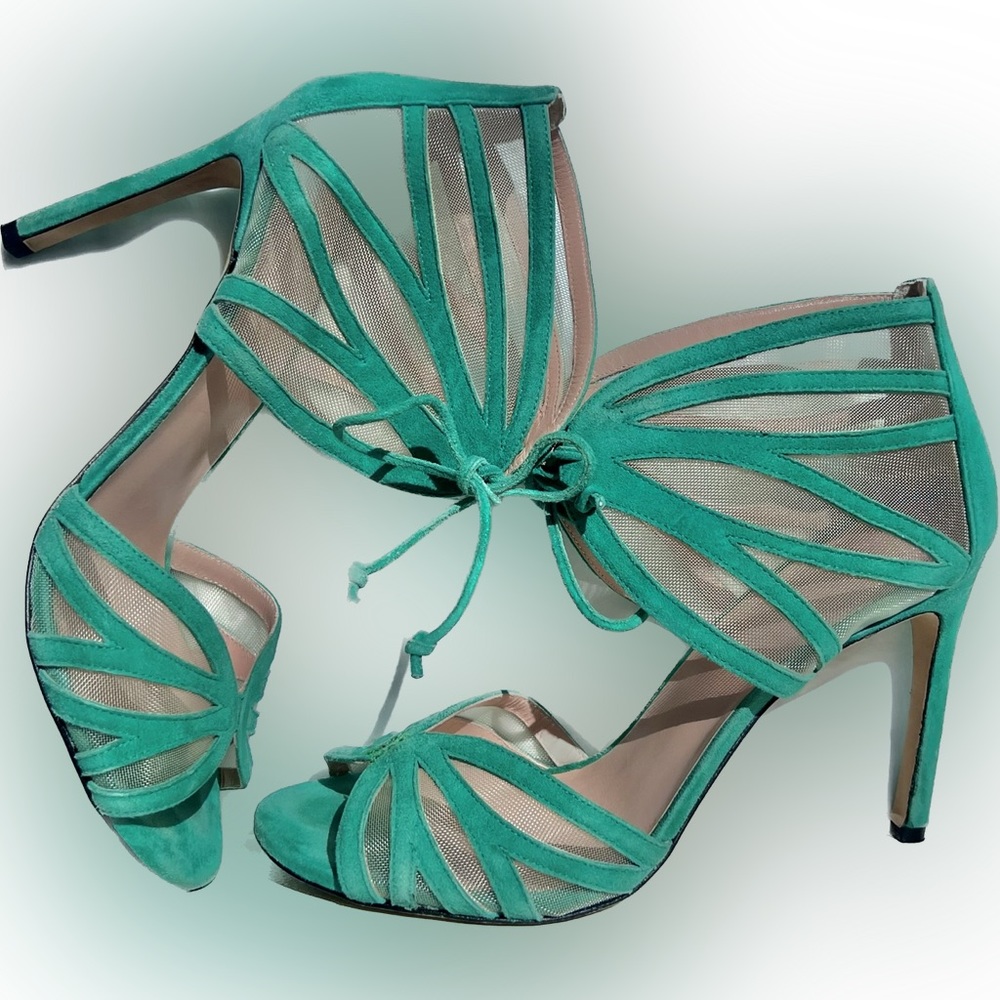 Stuart Weitzman - Suede Emerald Green Heel - Size: 9